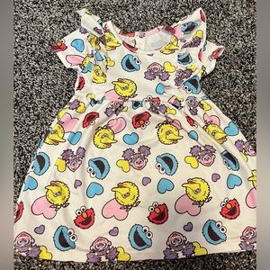 Colorful Cartoon Character Kids Dress